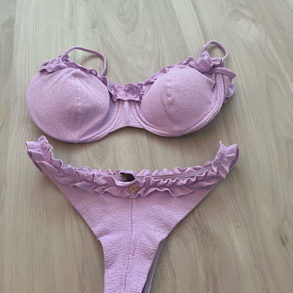 Vix NWOT Lavender Ruffle Bikini Set